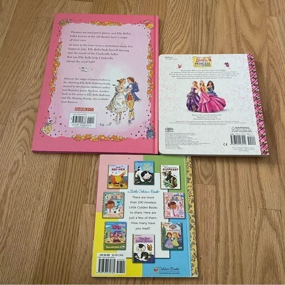 Hardcover Girls Book Bundle Lot Barbie Princess Minnie Mouse Bow Bot Robot